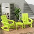 thumbnail image 1 of WestinTrends Ashore 3 Piece Patio Rocking Chair Set, All Weather Poly Lumber Adirondack Rocker Bistro Set Porch Patio Chairs Set of 2 with Large Side Table, Lime, 1 of 11