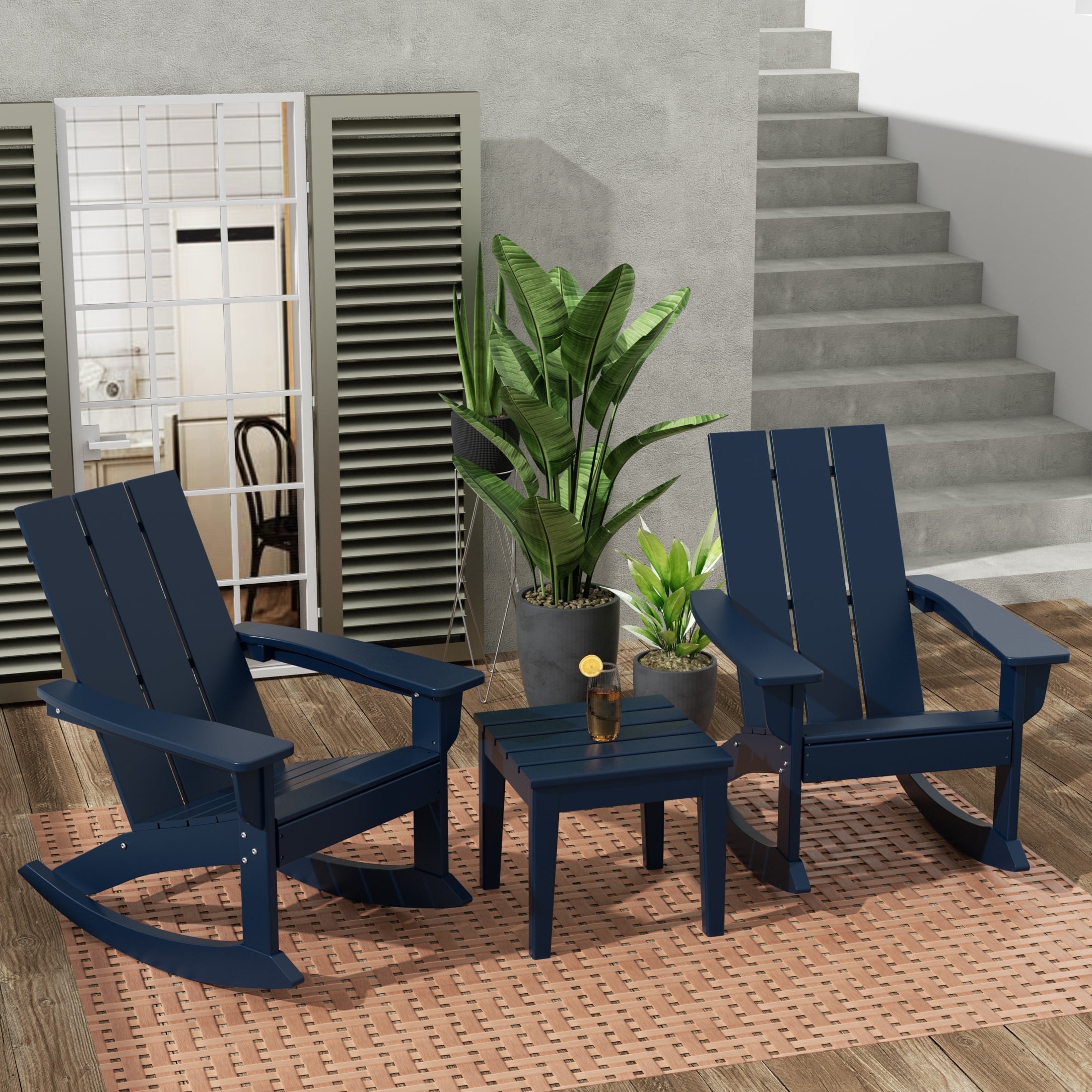 WestinTrends Ashore 3-Piece Polywood Outdoor Furniture Set, Patio ...