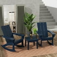 thumbnail image 1 of WestinTrends Ashore 3 Piece Patio Rocking Chair Set, All Weather Poly Lumber Adirondack Rocker Bistro Set Porch Patio Chairs Set of 2 with Large Side Table, Navy Blue, 1 of 11