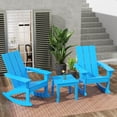thumbnail image 1 of WestinTrends Ashore 3 Piece Patio Rocking Chair Set, All Weather Poly Lumber Adirondack Rocker Bistro Set Porch Patio Chairs Set of 2 with Large Side Table, Pacific Blue, 1 of 11