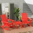 thumbnail image 1 of WestinTrends 3-Piece Poly Lumber Outdoor Patio Dining Set with Large Side table, Red, 1 of 11
