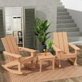 thumbnail image 1 of WestinTrends Ashore 3 Piece Patio Rocking Chair Set, All Weather Poly Lumber Adirondack Rocker Bistro Set Porch Patio Chairs Set of 2 with Large Side Table, Teak, 1 of 11