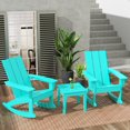 thumbnail image 1 of WestinTrends Ashore 3 Piece Patio Rocking Chair Set, All Weather Poly Lumber Adirondack Rocker Bistro Set Porch Patio Chairs Set of 2 with Large Side Table, Turquoise, 1 of 11