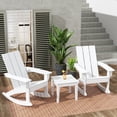 thumbnail image 1 of WestinTrends Ashore 3 Piece Patio Rocking Chair Set, All Weather Poly Lumber Adirondack Rocker Bistro Set Porch Patio Chairs Set of 2 with Large Side Table, White, 1 of 11
