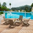 thumbnail image 1 of WestinTrends Ashore 5 Piece Patio Rocking Chair Set, All Weather Poly Lumber Adirondack Rocker Conversation Set Porch Patio Chairs Set of 4 with Low Coffee Table, Weathered Wood, 1 of 10