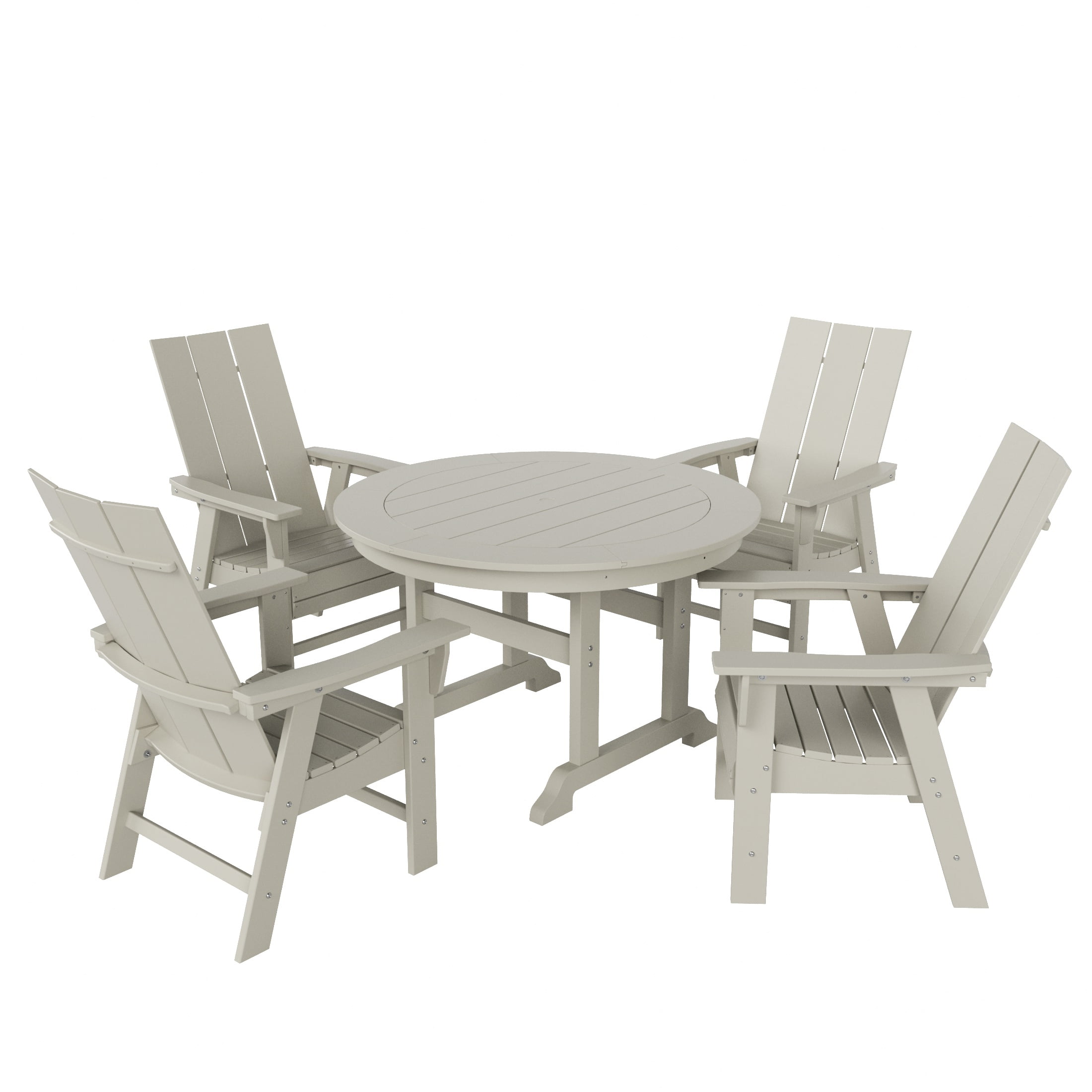 WestinTrends Ashore 5 Pieces Adirondack Outdoor Dining Set, All Weather ...