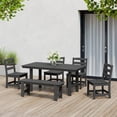 thumbnail image 1 of WestinTrends Ashore 6-Piece Outdoor HDPE Rectangular Patio Dining Table Set with Bench, Gray, 1 of 12