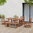 thumbnail image 1 of WestinTrends Ashore 6-Piece Outdoor HDPE Rectangular Patio Dining Table Set with Bench, Teak, 1 of 12