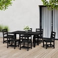 thumbnail image 1 of WestinTrends Ashore 7-Piece HDPE Outdoor Rectangular Patio Dining Table Set with Side Chairs, Black, 1 of 15