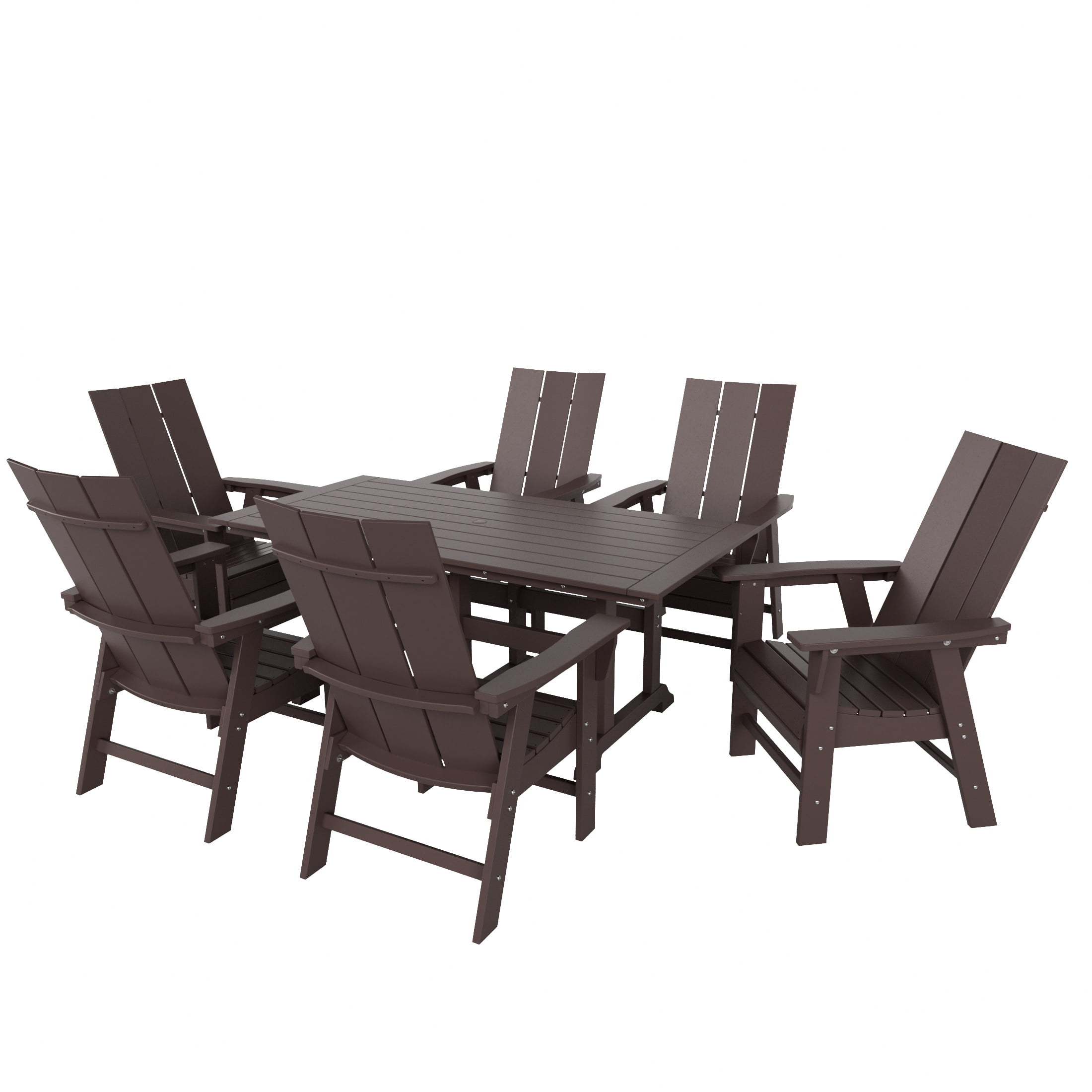 WestinTrends Ashore 7 Pieces Adirondack Outdoor Dining Set All