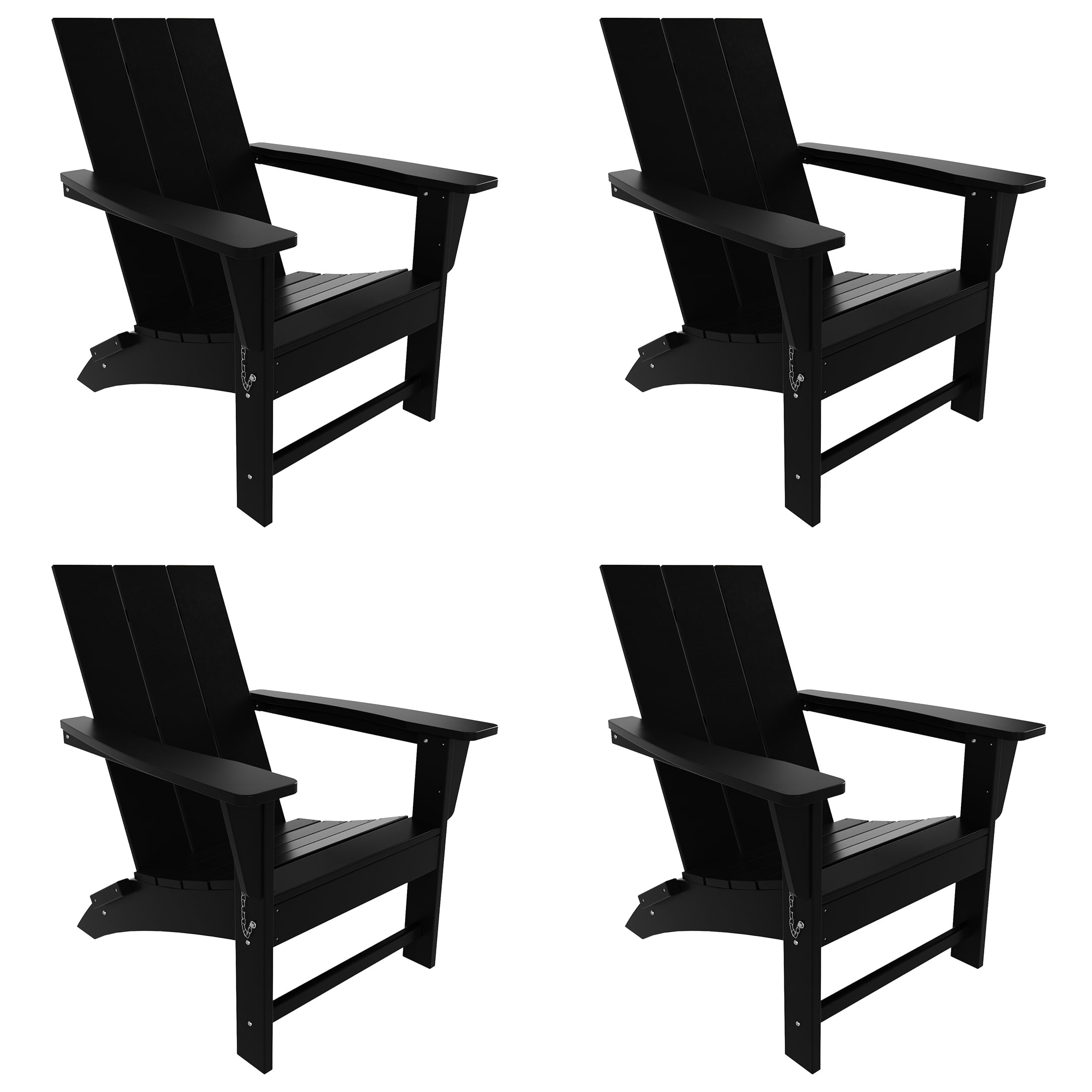 WestinTrends Ashore Adirondack Chairs Set of 4, All Weather Poly Lumber
