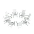 thumbnail image 1 of WestinTrends Ashore Adirondack Chairs Set of 8, All Weather Poly Lumber Folding Outdoor Patio Chairs, Modern Farmhouse Plastic Garden Lawn Deck Fire Pit Chairs, White, 1 of 7