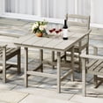 thumbnail image 1 of WestinTrends Ashore Outdoor HDPE 36" Square Patio Dining Table with Umbrella Hole, Sand, 1 of 12