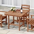 thumbnail image 1 of WestinTrends Ashore Outdoor HDPE 36" Square Patio Dining Table with Umbrella Hole, Teak, 1 of 11