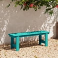 thumbnail image 1 of WestinTrends Ashore Outdoor HDPE 48" Modern Backless Patio Bench, Turquoise, 1 of 9