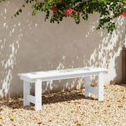 WestinTrends Ashore Outdoor HDPE 48 Modern Backless Patio Bench, White