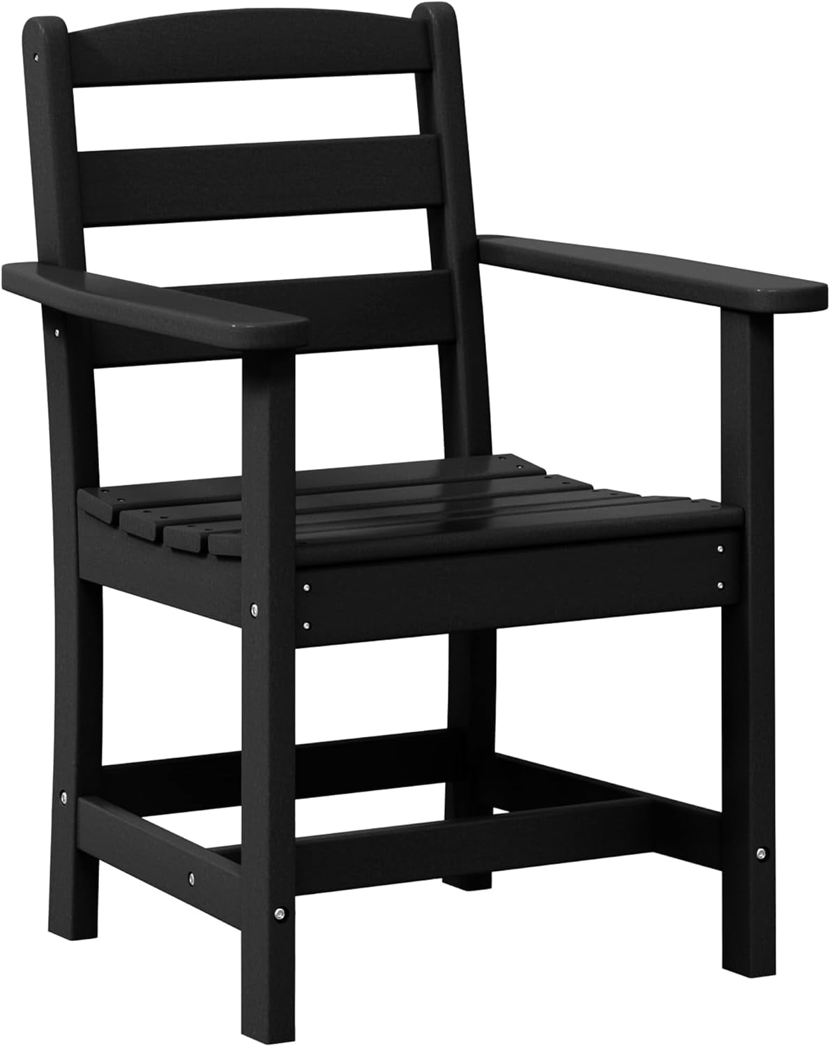 WestinTrends Ashore Outdoor HDPE Patio Classic Dining Arm Chair, Black ...