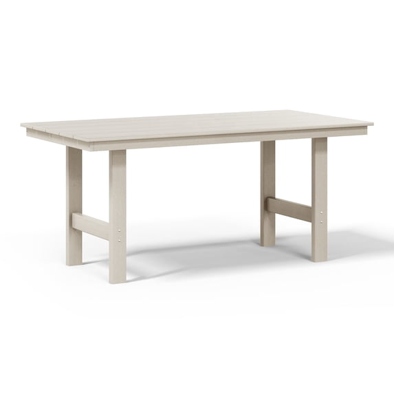WestinTrends Ashore 66″ All-Weather Poly Lumber Rectangle Dining Table for 6, Modern Outdoor Patio Table, Sand
