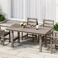 thumbnail image 1 of WestinTrends Ashore Outdoor Modern HDPE 66" Wide Rectangle Patio Dining Table for 6, Weathered Wood, 1 of 9