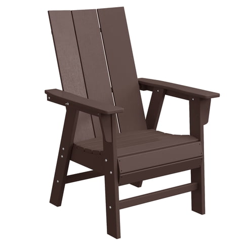 WestinTrends Ashore Outdoor Patio HDPE Plastic Modern Adirondack Dining Chair, Dark Brown