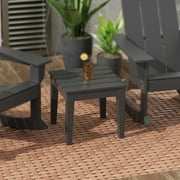 WestinTrends Ashore Oversized Outdoor Side Table, 18 Inch All Weather Poly Lumber Adirondack Patio Side Table Square End Table, Gray