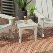 WestinTrends Ashore Oversized Outdoor Side Table, 18 Inch All Weather Poly Lumber Adirondack Patio Side Table Square End Table, Sand