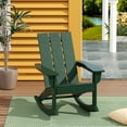 thumbnail image 1 of WestinTrends Ashore Patio Rocking Chair, All Weather Poly Lumber Plank Adirondack Rocker Chair, Modern Farmhouse Outdoor Rocking Chairs for Porch Garden Backyard and Indoor, Dark Green, 1 of 10