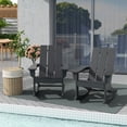 thumbnail image 1 of WestinTrends Ashore Patio Rocking Chairs Set of 2, All Weather Poly Lumber Plank Adirondack Rocker Chair, Modern Farmhouse Outdoor Rocking Chairs for Porch Garden Backyard and Indoor, Gray, 1 of 11