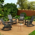 thumbnail image 1 of WestinTrends Ashore Patio Rocking Chairs Set of 4, All Weather Poly Lumber Plank Adirondack Rocker Chair, Modern Farmhouse Outdoor Rocking Chairs for Porch Garden Backyard and Indoor, Gray, 1 of 11