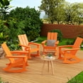 thumbnail image 1 of WestinTrends Ashore Patio Rocking Chairs Set of 4, All Weather Poly Lumber Plank Adirondack Rocker Chair, Modern Farmhouse Outdoor Rocking Chairs for Porch Garden Backyard and Indoor, Orange, 1 of 11