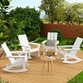 thumbnail image 1 of WestinTrends Ashore Patio Rocking Chairs Set of 4, All Weather Poly Lumber Plank Adirondack Rocker Chair, Modern Farmhouse White Rocking Chairs for Porch Garden Backyard and Indoor, 1 of 11