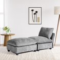 thumbnail image 1 of WestinTrends Augusta 68.5" Chenille Upholstered Indoor Chaise Lounge Chair, Gray, 1 of 16