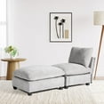 thumbnail image 1 of WestinTrends Augusta 68.5" Chenille Upholstered Indoor Chaise Lounge Chair, Light Gray, 1 of 16