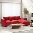 thumbnail image 1 of WestinTrends Augusta 99" Modular Chenille L-Shaped Sectional Sofa and Chaise With USB/Type-C Ports and Side Pockets, Red, 1 of 15