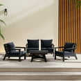 thumbnail image 1 of WestinTrends Avalon Outdoor 5-Piece Modular Sectional Patio Furniture Sofa Set, Black/Navy Blue, 1 of 11