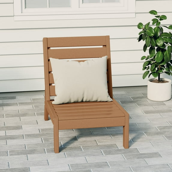 WestinTrends Avalon Outdoor HDPE Deep Seating Modular Armless Patio Chair, Teak
