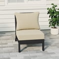 thumbnail image 1 of WestinTrends Avalon Outdoor HDPE Deep Seating Modular Armless Patio Chair with Patio Cushions, Black/Beige, 1 of 13