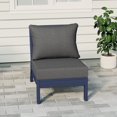 thumbnail image 1 of WestinTrends Avalon Outdoor HDPE Deep Seating Modular Armless Patio Chair with Patio Cushions, Navy Blue/Gray, 1 of 13