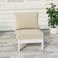 thumbnail image 1 of WestinTrends Avalon Outdoor HDPE Deep Seating Modular Armless Patio Chair with Patio Cushions, White/Beige, 1 of 13