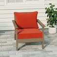 thumbnail image 1 of WestinTrends Avalon Outdoor Modern HDPE Patio Club Chair with Deep Seat Cushions, Weathered Wood/Orange, 1 of 10
