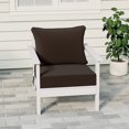 thumbnail image 1 of WestinTrends Avalon Outdoor Modern HDPE Patio Club Chair with Deep Seat Cushions, White/Brown, 1 of 10