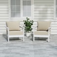 thumbnail image 1 of WestinTrends Avalon Outdoor Modern HDPE Patio Club Chairs with Deep Seat Cushions (Set of 2), White/Beige, 1 of 4