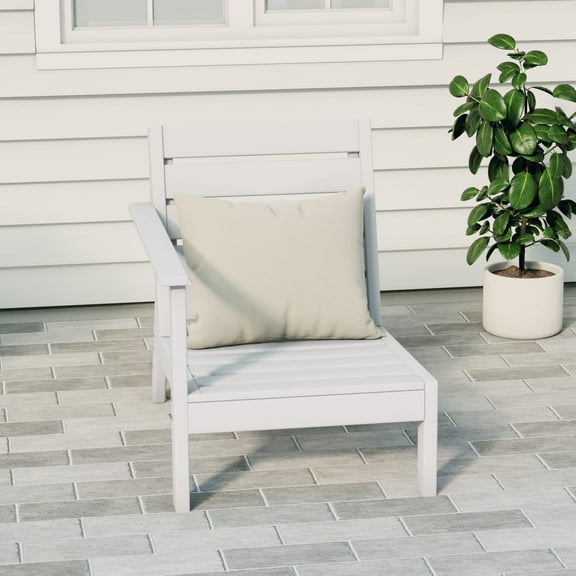 WestinTrends Avalon Outdoor Patio HDPE Left Arm Facing Deep Seating Corner Chair, White