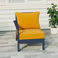thumbnail image 1 of WestinTrends Avalon Outdoor Patio HDPE Left Arm Facing Sectional Corner Club Chair with Patio Cushions, Navy Blue/Yellow, 1 of 14