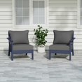 thumbnail image 1 of WestinTrends Avalon Outdoor Patio HDPE Loveseat Sofa with Patio Cushions, Navy Blue/Gray, 1 of 5