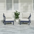 thumbnail image 1 of WestinTrends Avalon Outdoor Patio HDPE Loveseat Sofa with Patio Cushions, Navy Blue/White, 1 of 5