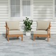 thumbnail image 1 of WestinTrends Avalon Outdoor Patio HDPE Loveseat Sofa with Patio Cushions, Teak/Beige, 1 of 5