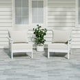 thumbnail image 1 of WestinTrends Avalon Outdoor Patio HDPE Loveseat Sofa with Patio Cushions, White/White, 1 of 5