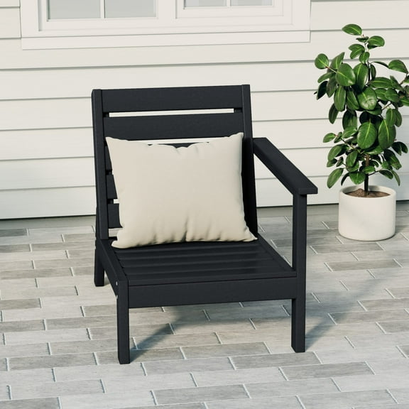 WestinTrends Avalon Outdoor Patio HDPE Right Arm Facing Deep Seating Corner Chair, Black