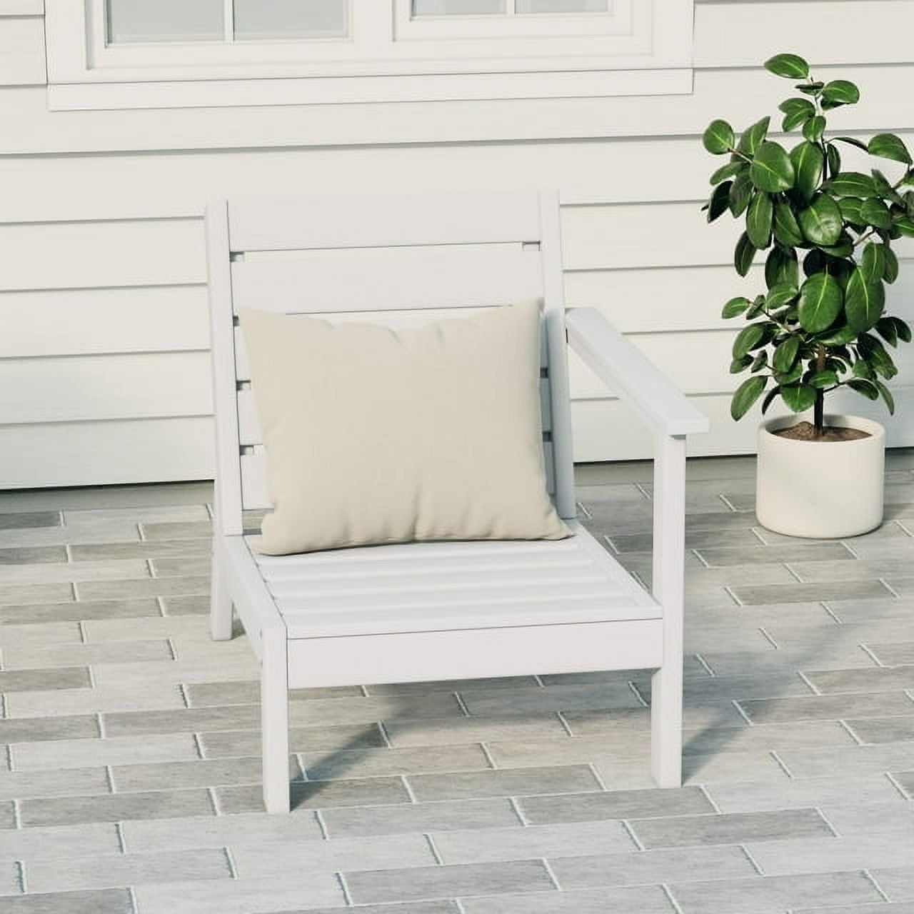 WestinTrends Avalon Outdoor Patio HDPE Right Arm Facing Deep Seating Corner Chair, White